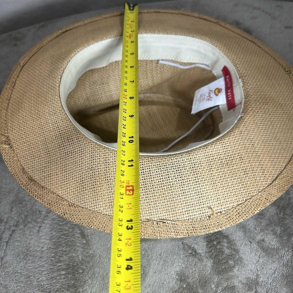 Karfil Hats Greece Woven Straw Fedora Sun Hat Beige Black Band Size M Medium - Picture 9 of 11